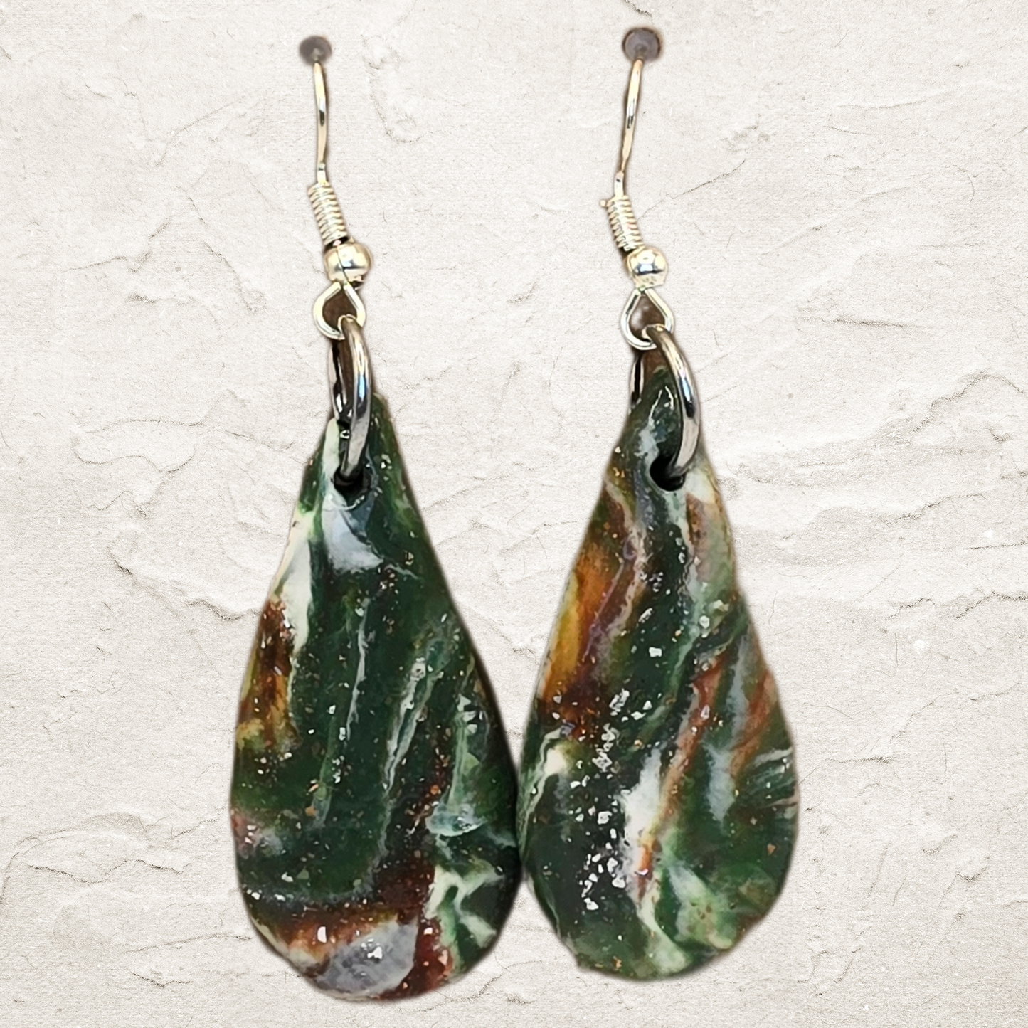 Forest Flame Resin Drop Earrings