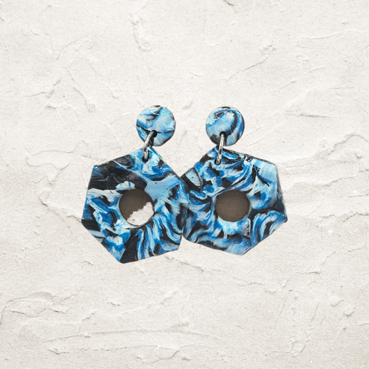Arctic Swirl Geometric Earrings